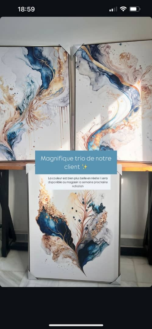 Abstrait poussière Bleu & Doré